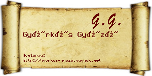 Györkös Győző névjegykártya